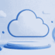 Abstract cloud computing concept with minimal 3D design representing cloud CRM and digital business technology